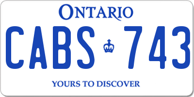 ON license plate CABS743