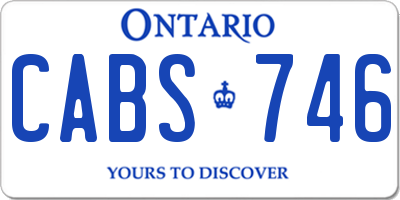 ON license plate CABS746