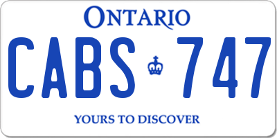 ON license plate CABS747