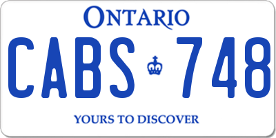 ON license plate CABS748