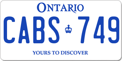 ON license plate CABS749