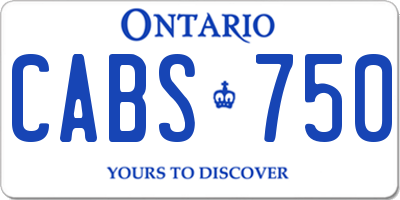 ON license plate CABS750