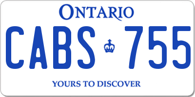 ON license plate CABS755