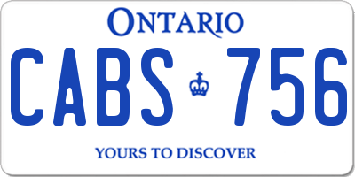 ON license plate CABS756