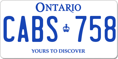 ON license plate CABS758