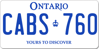 ON license plate CABS760