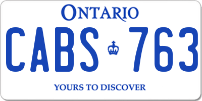 ON license plate CABS763