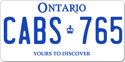 ON license plate CABS765