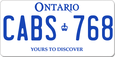 ON license plate CABS768