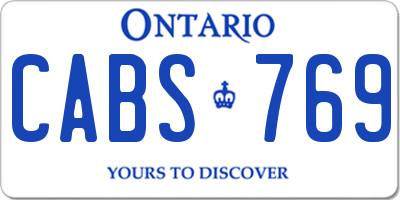 ON license plate CABS769