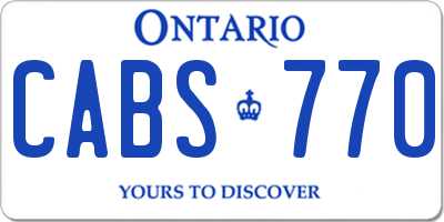 ON license plate CABS770