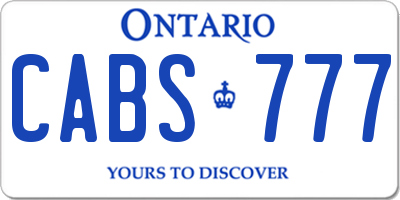 ON license plate CABS777