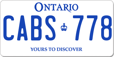 ON license plate CABS778