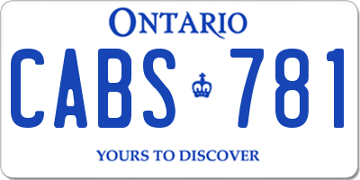 ON license plate CABS781