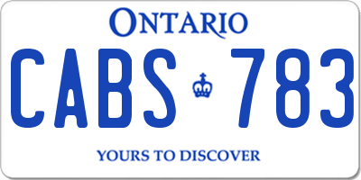 ON license plate CABS783