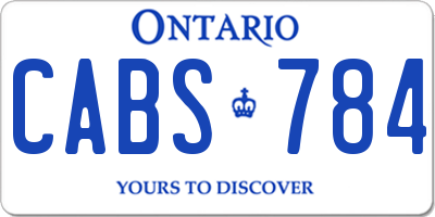 ON license plate CABS784