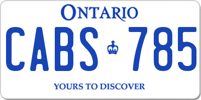 ON license plate CABS785