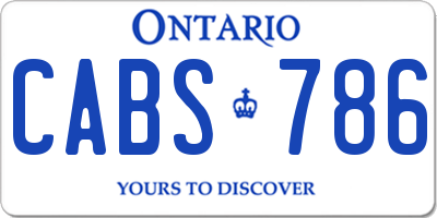 ON license plate CABS786