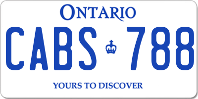 ON license plate CABS788