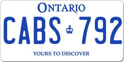 ON license plate CABS792