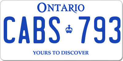 ON license plate CABS793