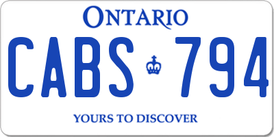 ON license plate CABS794