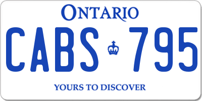 ON license plate CABS795