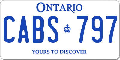 ON license plate CABS797