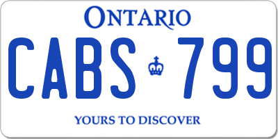 ON license plate CABS799