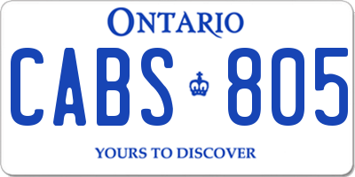 ON license plate CABS805