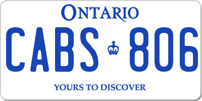 ON license plate CABS806