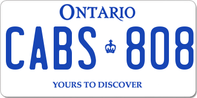 ON license plate CABS808