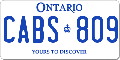 ON license plate CABS809