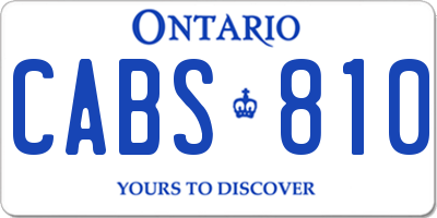 ON license plate CABS810