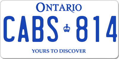 ON license plate CABS814