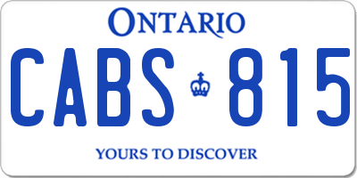 ON license plate CABS815