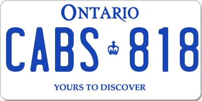 ON license plate CABS818