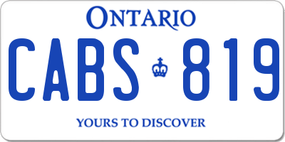 ON license plate CABS819