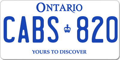 ON license plate CABS820