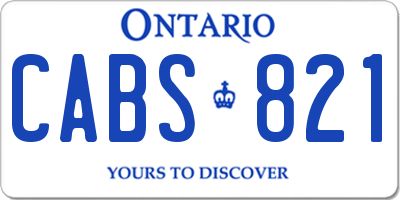 ON license plate CABS821