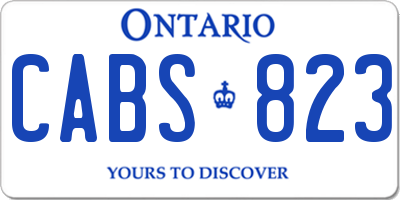 ON license plate CABS823