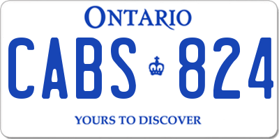 ON license plate CABS824