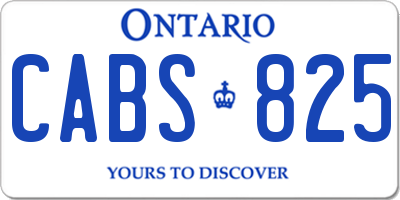 ON license plate CABS825