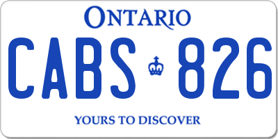 ON license plate CABS826