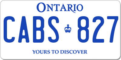 ON license plate CABS827