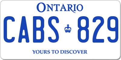 ON license plate CABS829