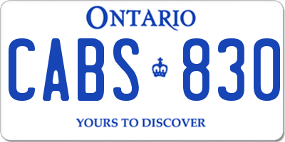 ON license plate CABS830