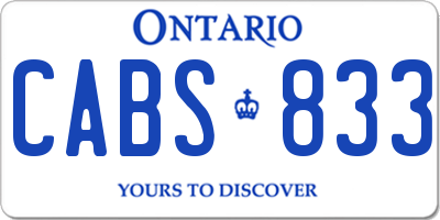 ON license plate CABS833