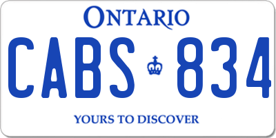 ON license plate CABS834