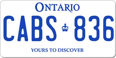 ON license plate CABS836